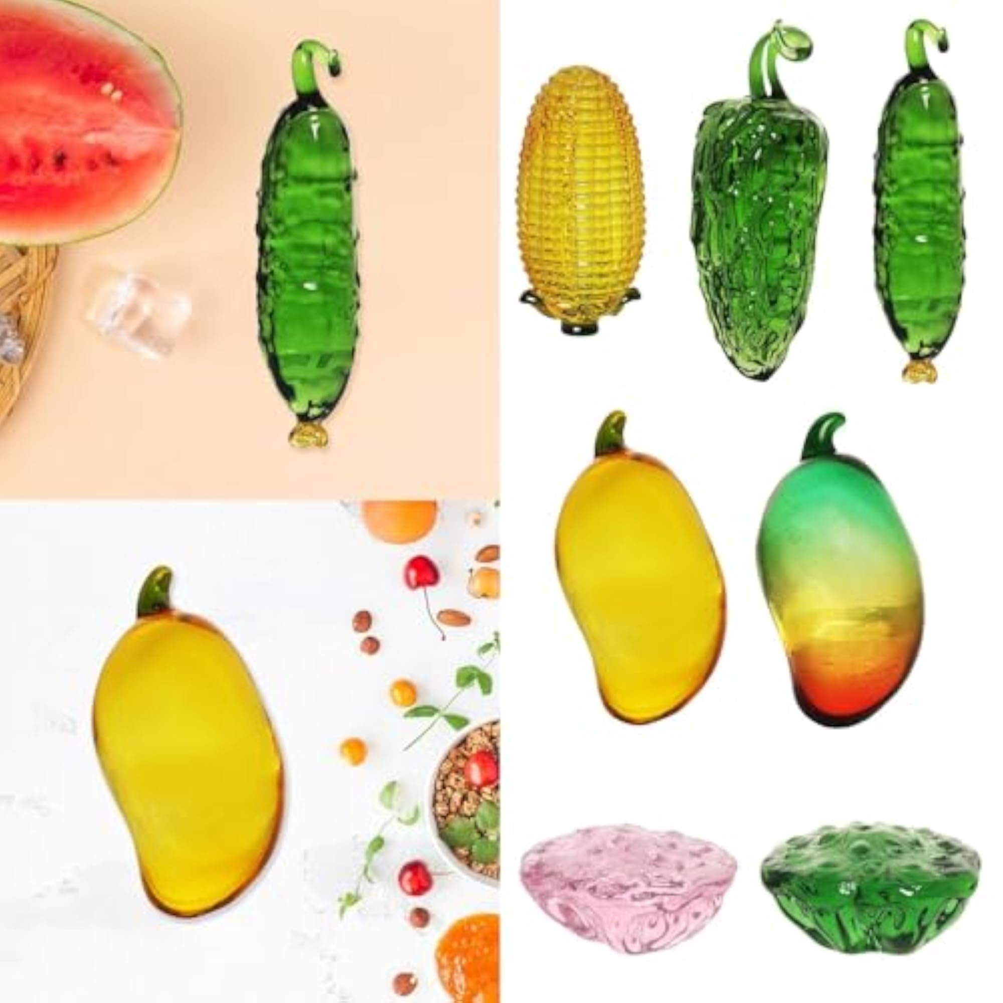 Fruits Vegetables Decorations Crystal Sculpture